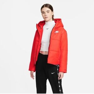 Nike Women's Vibrant Red Puffer Jacket. Size M